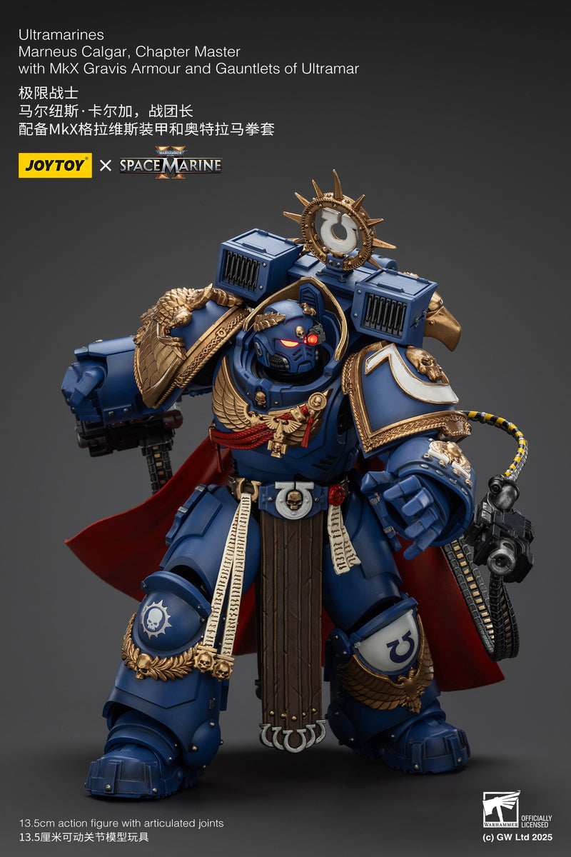 Figurine JoyToy Marneus Calgar 1:18 – Chapitre Ultramarines En Armure MKX Gravis, 12 Cm, Collection Guerre 40K – Idéale Cadeau Fan