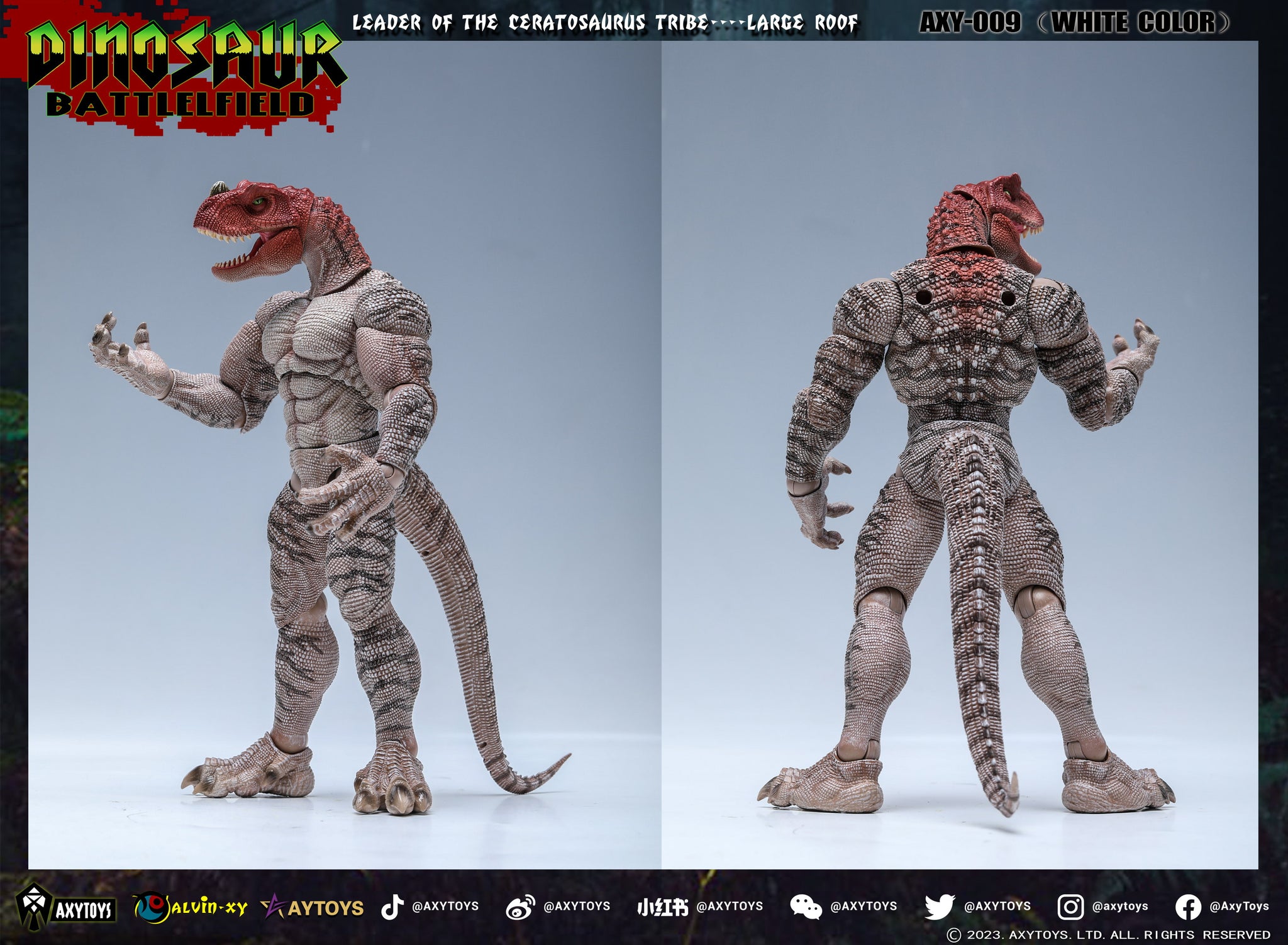 AxyToys 1/12 7.87inches Action Figure Dinosaur Battlefield