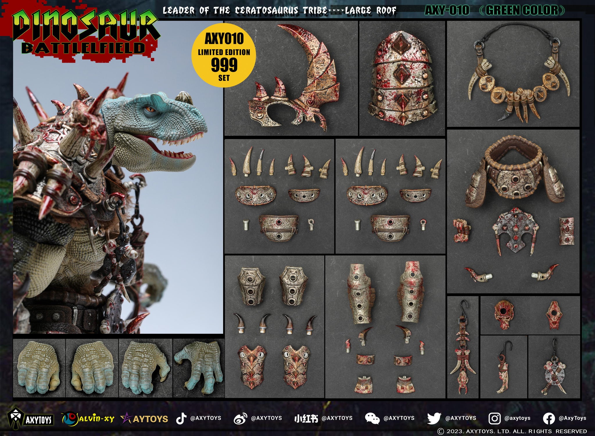 AxyToys 1/12 7.87inches Action Figure Dinosaur Battlefield