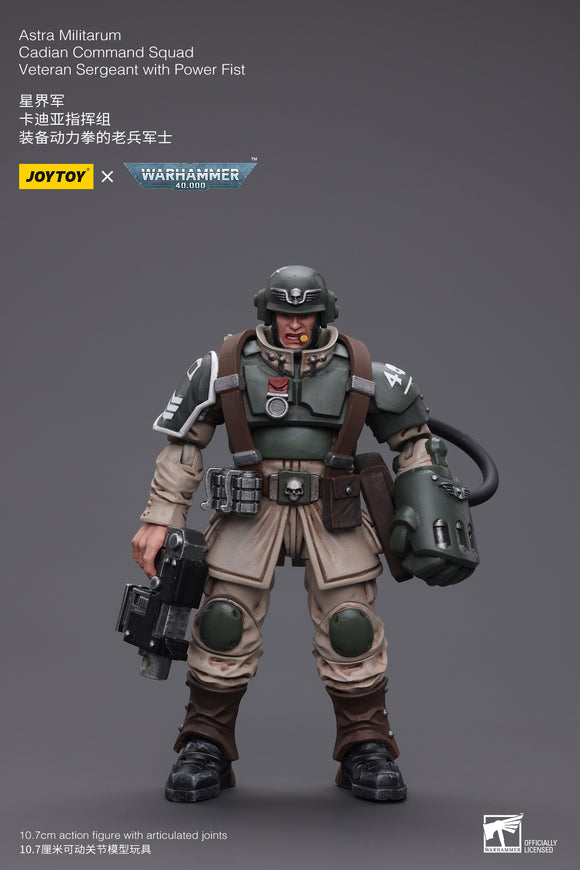 1/18 JOYTOY 3.75inch Action Figure Astra Militarum Cadian Command Squad Veteran Sergeant with Power Fist