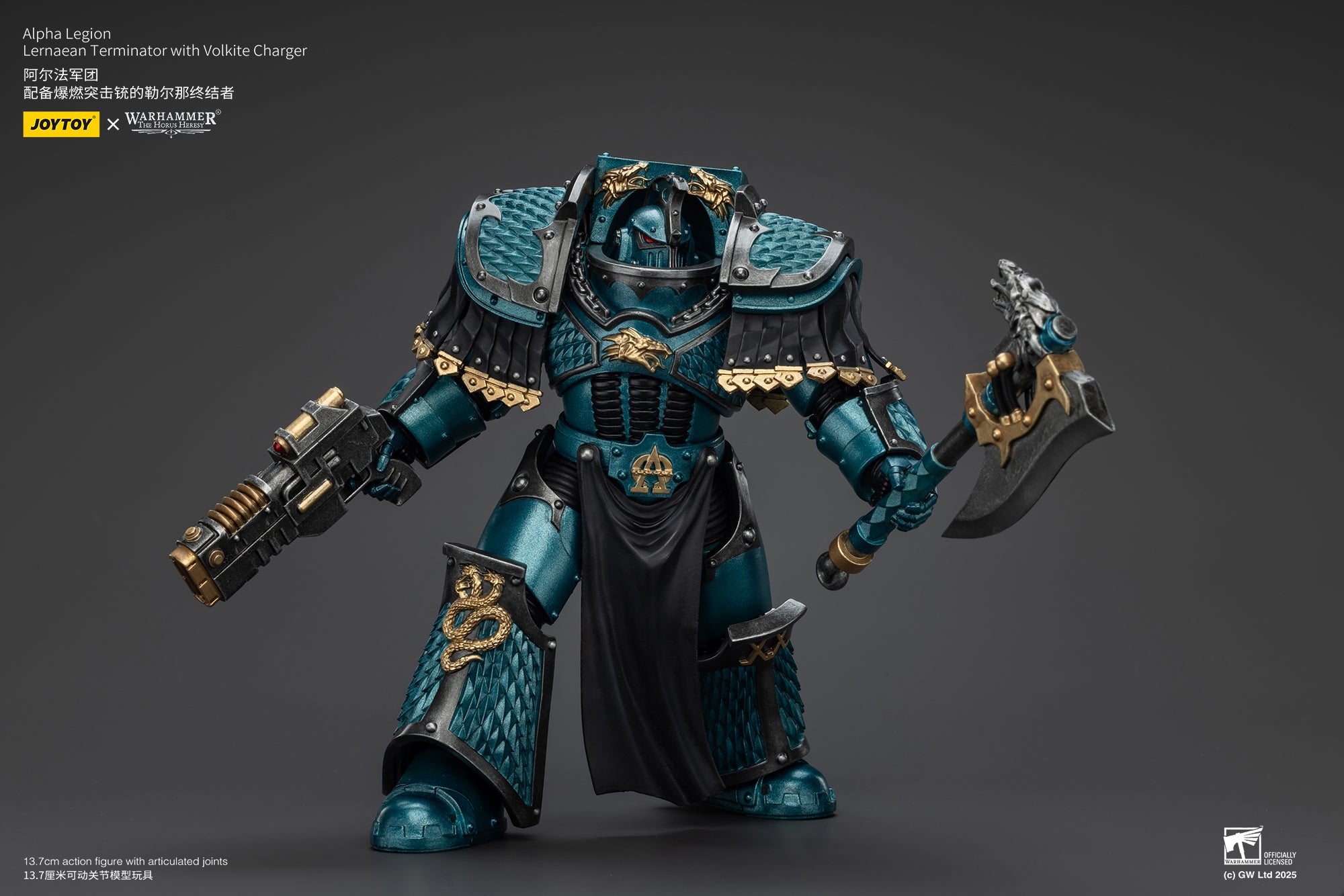 JOYTOY 1/18 Warhammer Actionfigur – Alpha Legion Lernaean Terminator Mit Volkite Charger – Detailreiches Sammlerstück Für Horus Heresy Fans