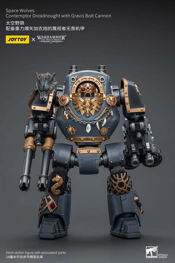 1/18 JOYTOY Action Figure Warhammer The Horus Heresy Space Wolves Contemptor Dreadnought with Gravis Bolt Cannon