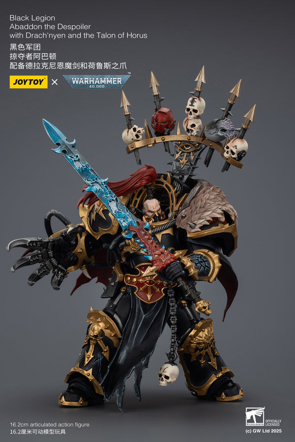 [Pre-Order]JOYTOY Action Figure Warhammer 40K Black Legion Abaddon the Despoiler with Drach'nyen and the Talon of Horus