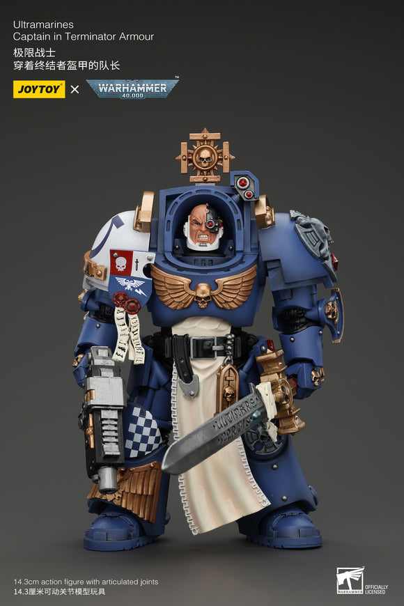 1/18 JOYTOY Action Figure Warhammer Ultramarines Captain In Terminator Armour