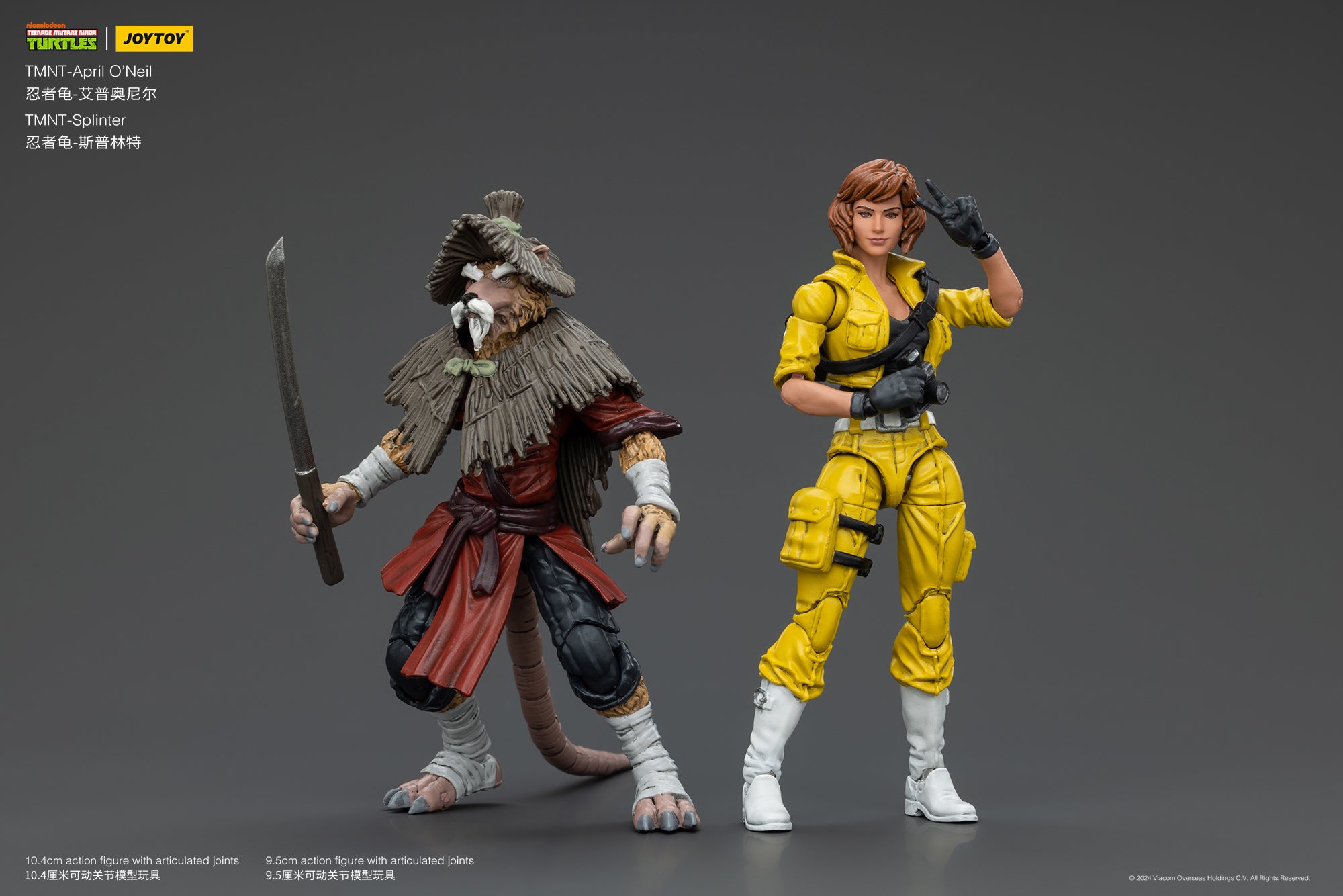 JoyToy Tartarughe Ninja April O'Neil, Action Figure 1/18 Da 9,5 Cm Super Dettagliata Con Articolazioni E Armi, Regalo Perfetto Per Collezionisti E Fan Degli Anime