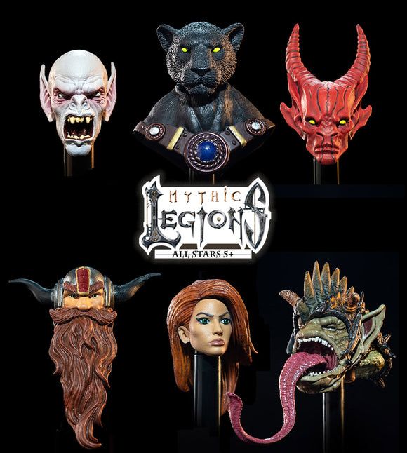 Four Horsemen Studio Mythic Legions 1/12 7inches Action Figure All Stars 5 Wave Heads Pack 1