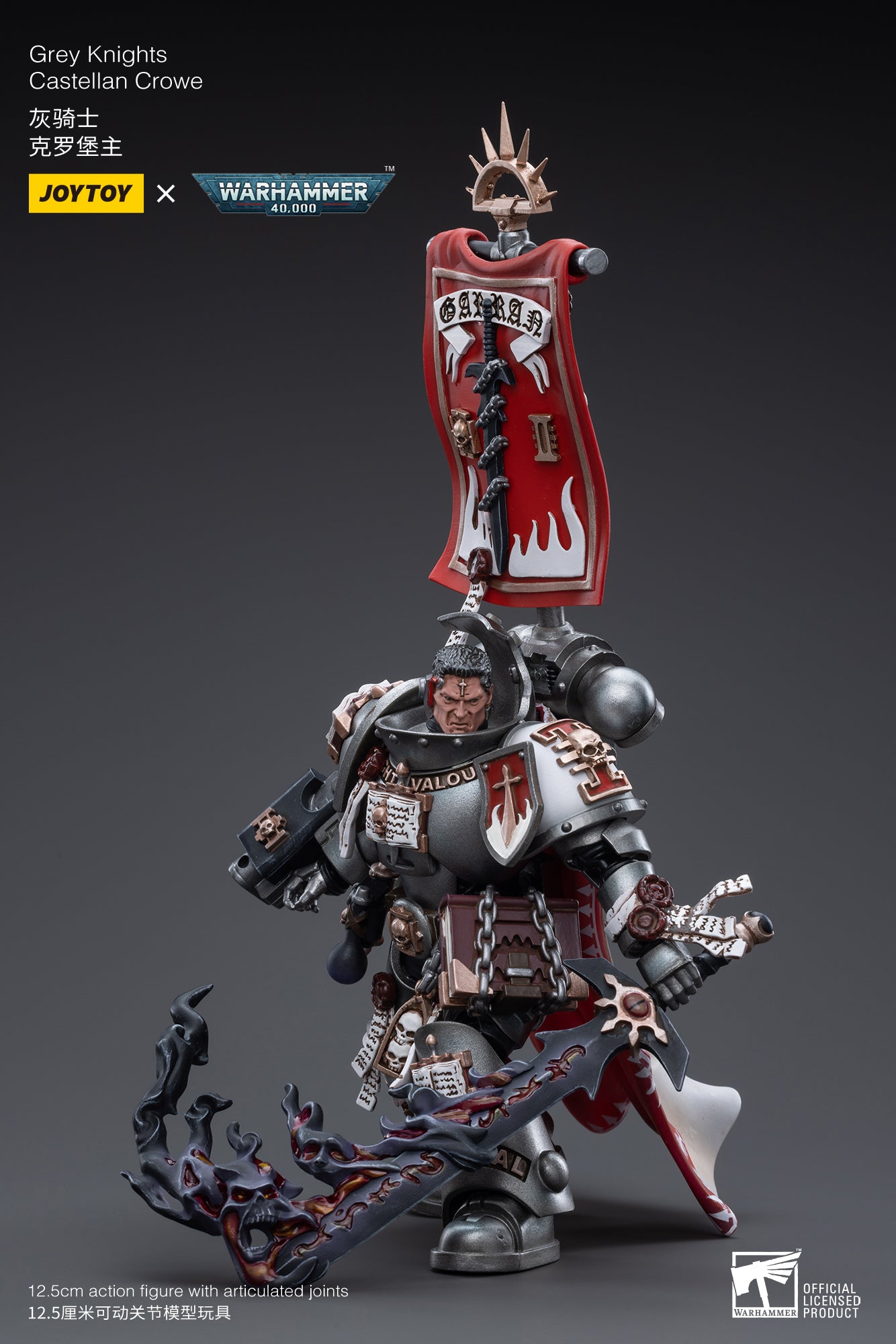 1/18 JOYTOY Action Figure Warhammer Grey Knights Castellan Crowe